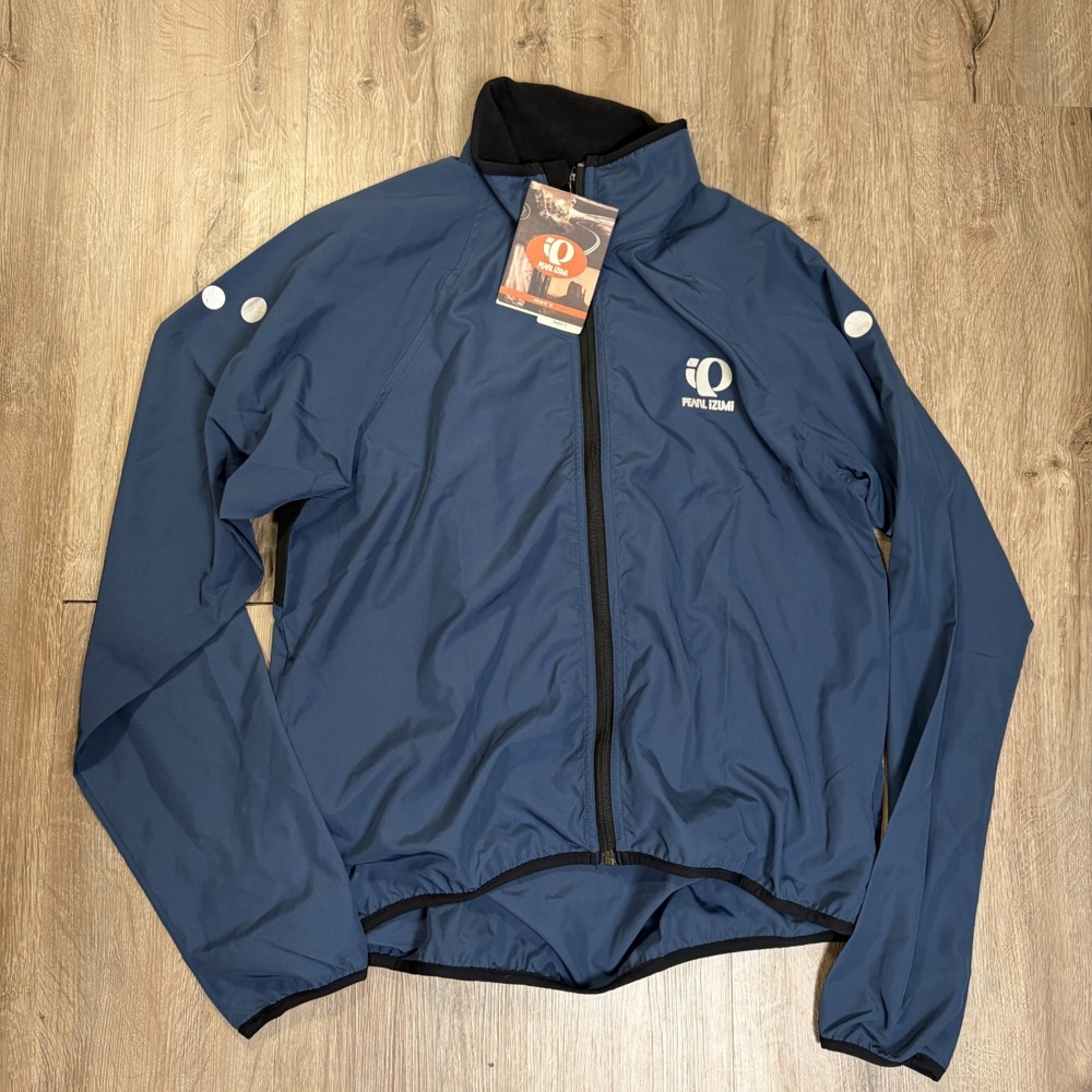 NWT Pearl Izumi Men's Zephrr Barrier Jacket Medium Blue Full Zip Windbreaker